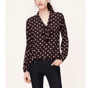 💥SOLD💥Ann Taylor Loft brown heart blouse